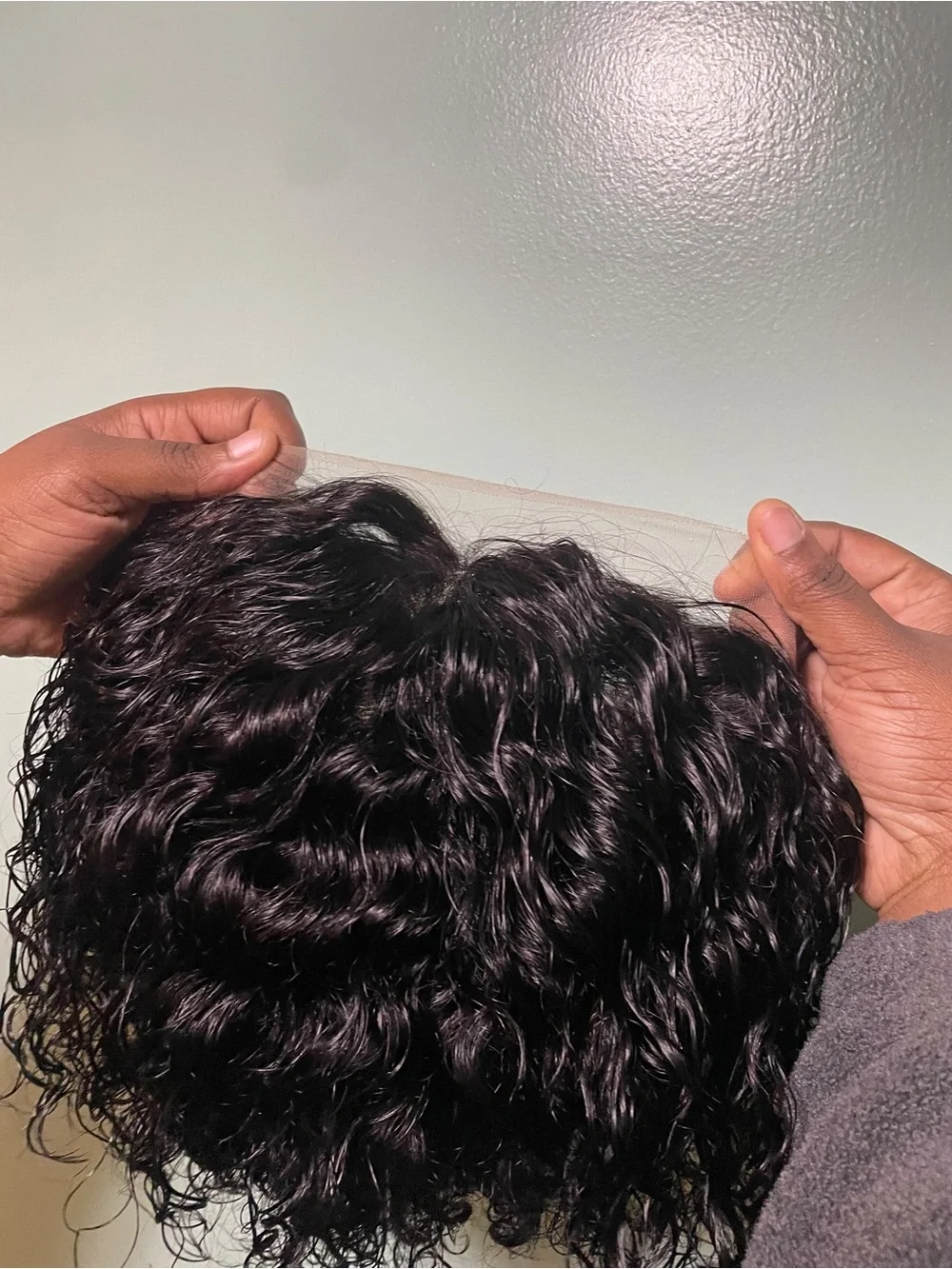 Natural Curly Clip-In Hairpiece - Dark Brown